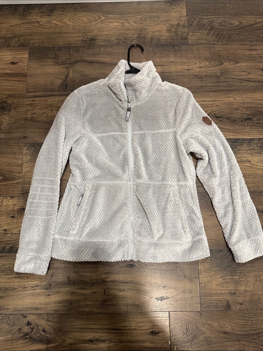 Free Country Light Gray Textured Full-Zip Fleece Jacket